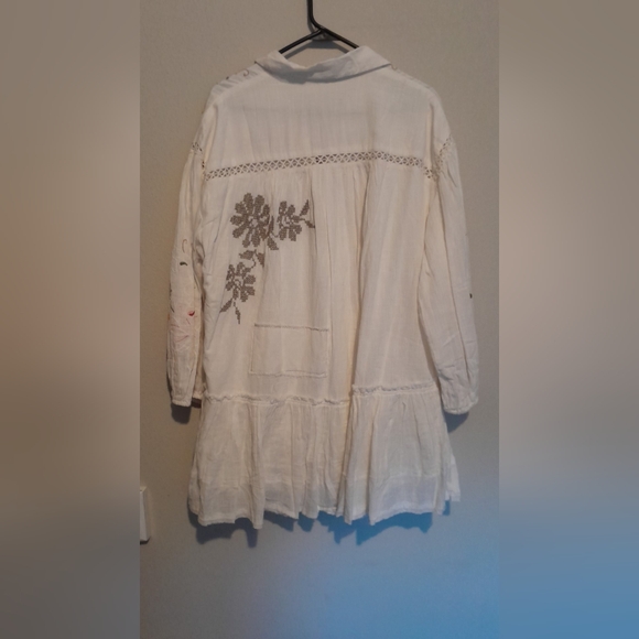 Free People White Floral Embroidered Mini Dress - Picture 6 of 10